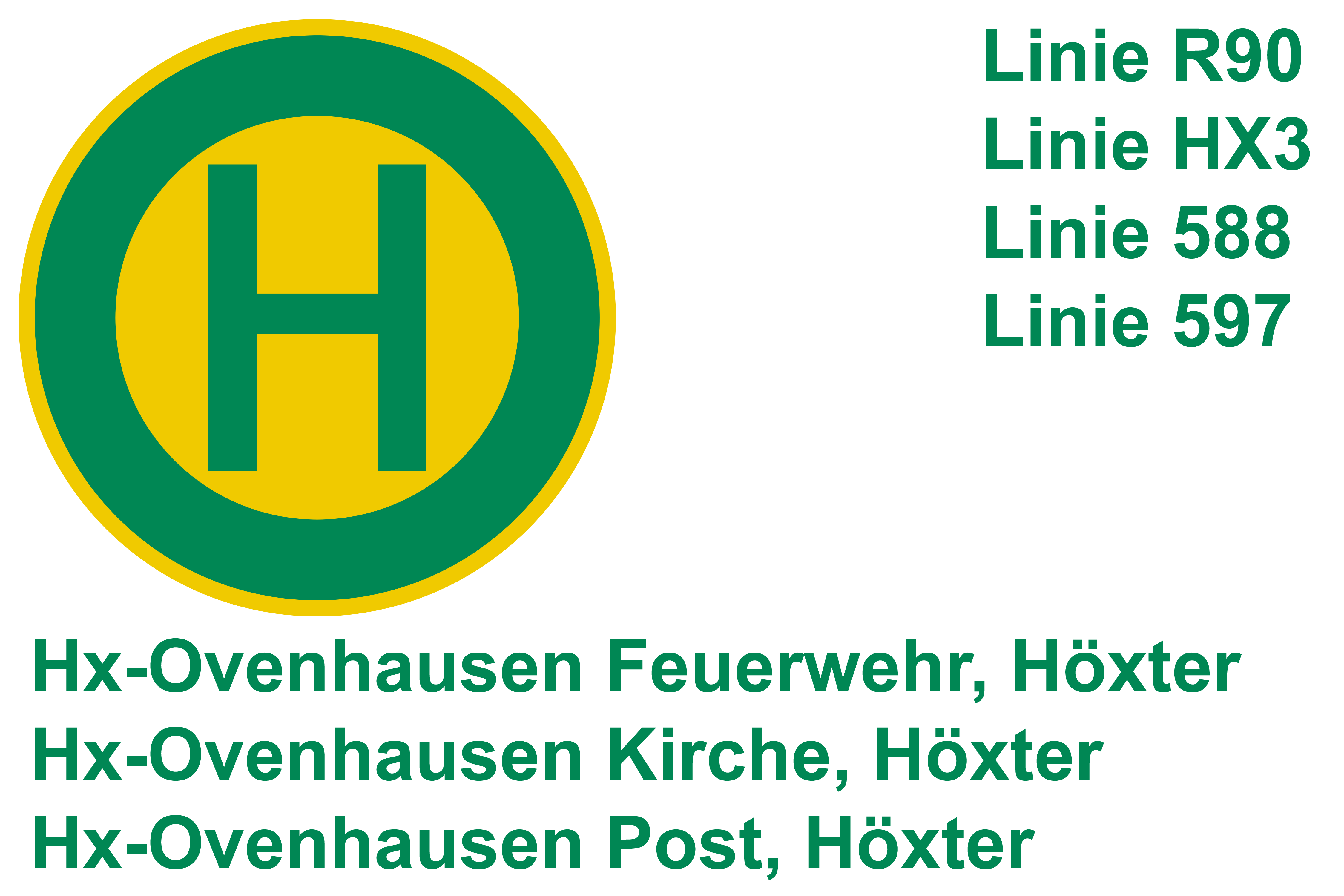Bushaltestellen Höxter-Ovenhausen